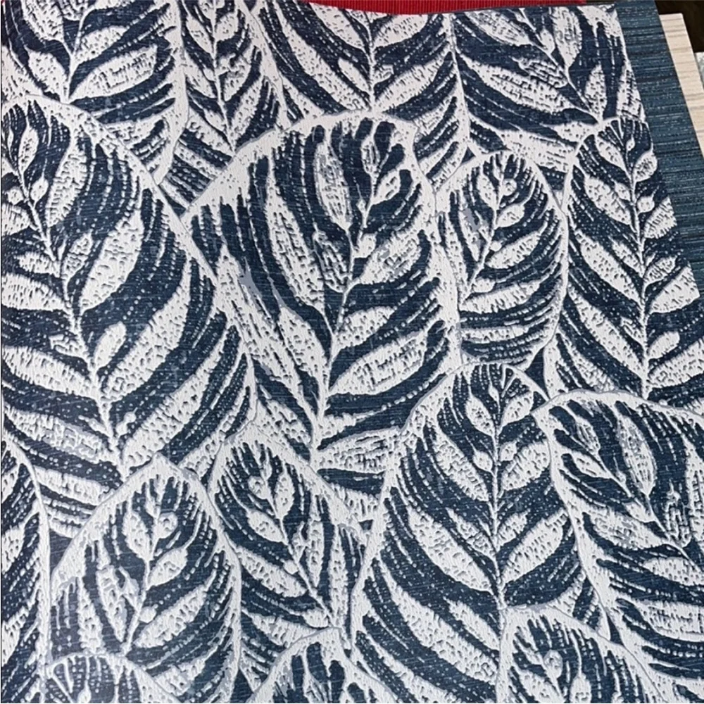 8 Large Leaf Patterned & Barnaby Textured Wallpaper sheets - Up to 17.5”x16”